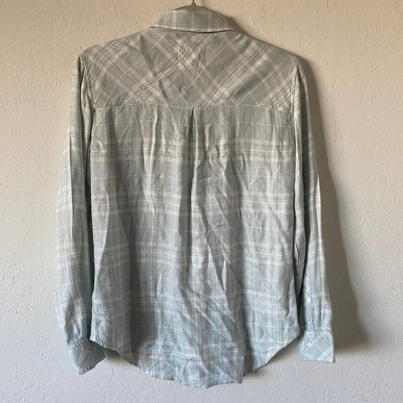 Rails Womens Hunter Top Seafoam Button Down Size XXS Casual Long Sleeve Plaid - Picture 8 of 11